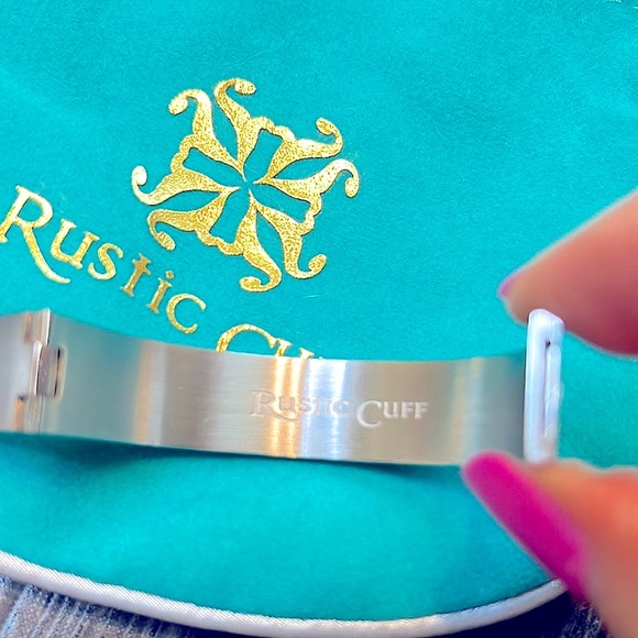 Rustic Cuff - Navy & Silver Enamel Cuff Bracelet - Picture 5 of 7